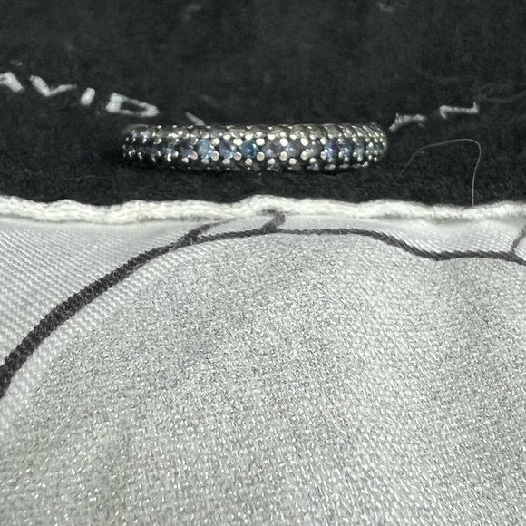 David Yurman Petite Pave Ring w/ blue sapphires SS. - Picture 5 of 9